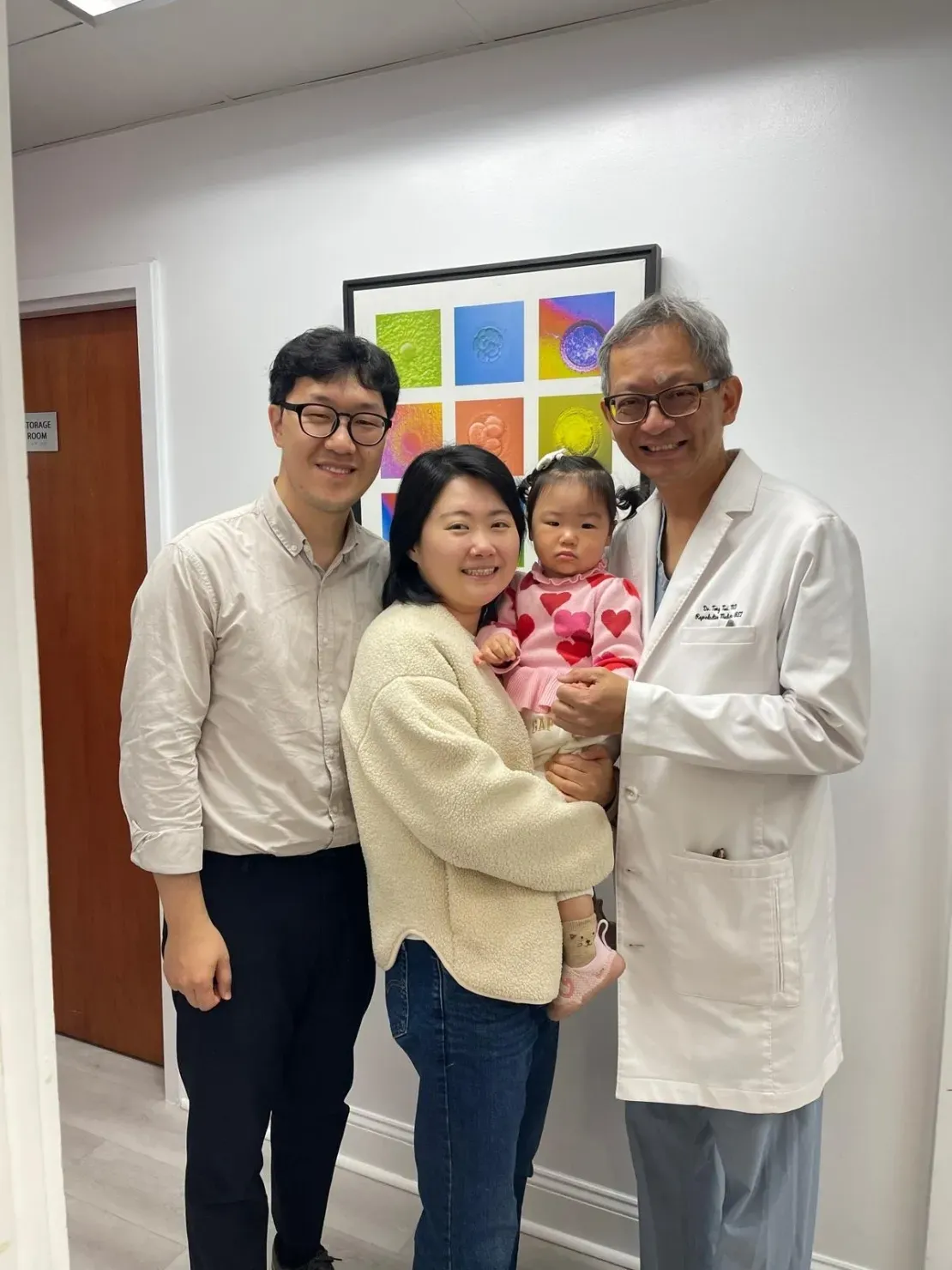 Smiling family with healthcare professional