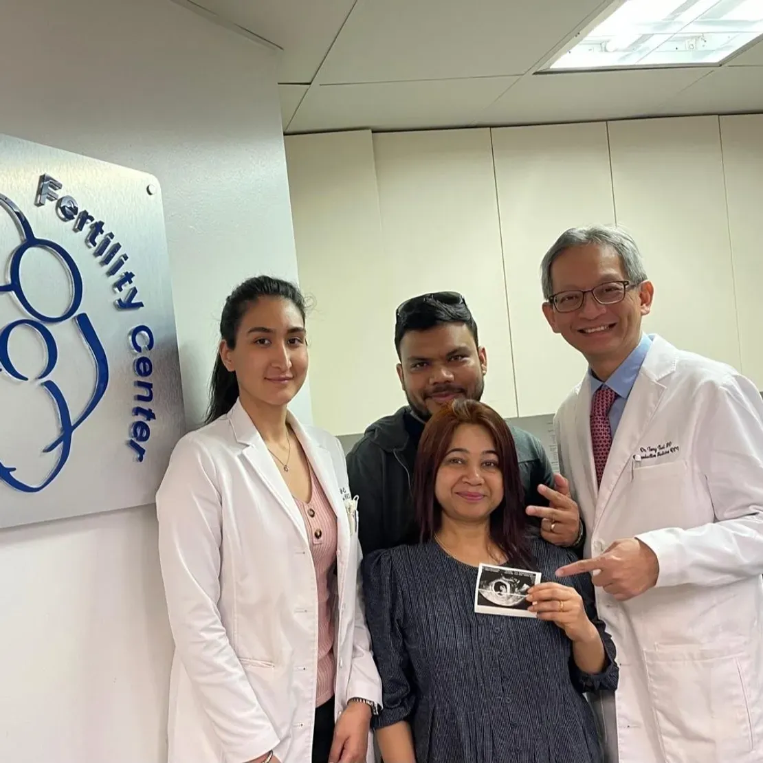 Group at fertility center office