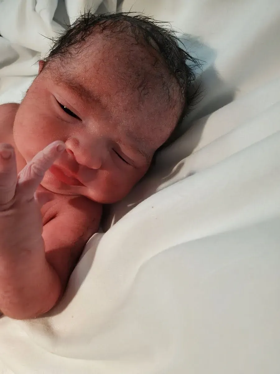 Close-up of sleeping newborn baby