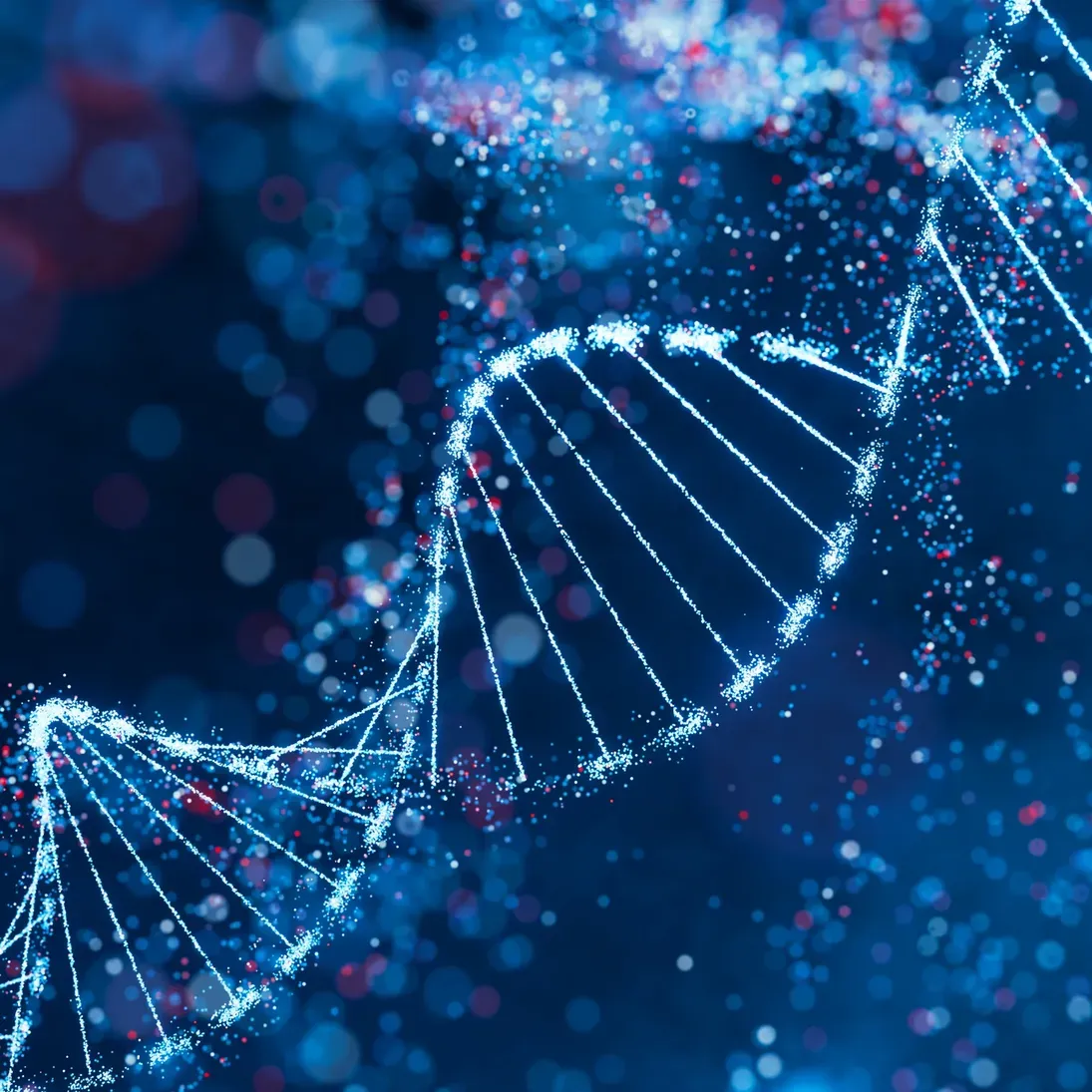 DNA helix on a blue background