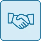 Partnership handshake graphic icon