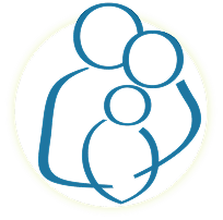 Circular icon of family figures